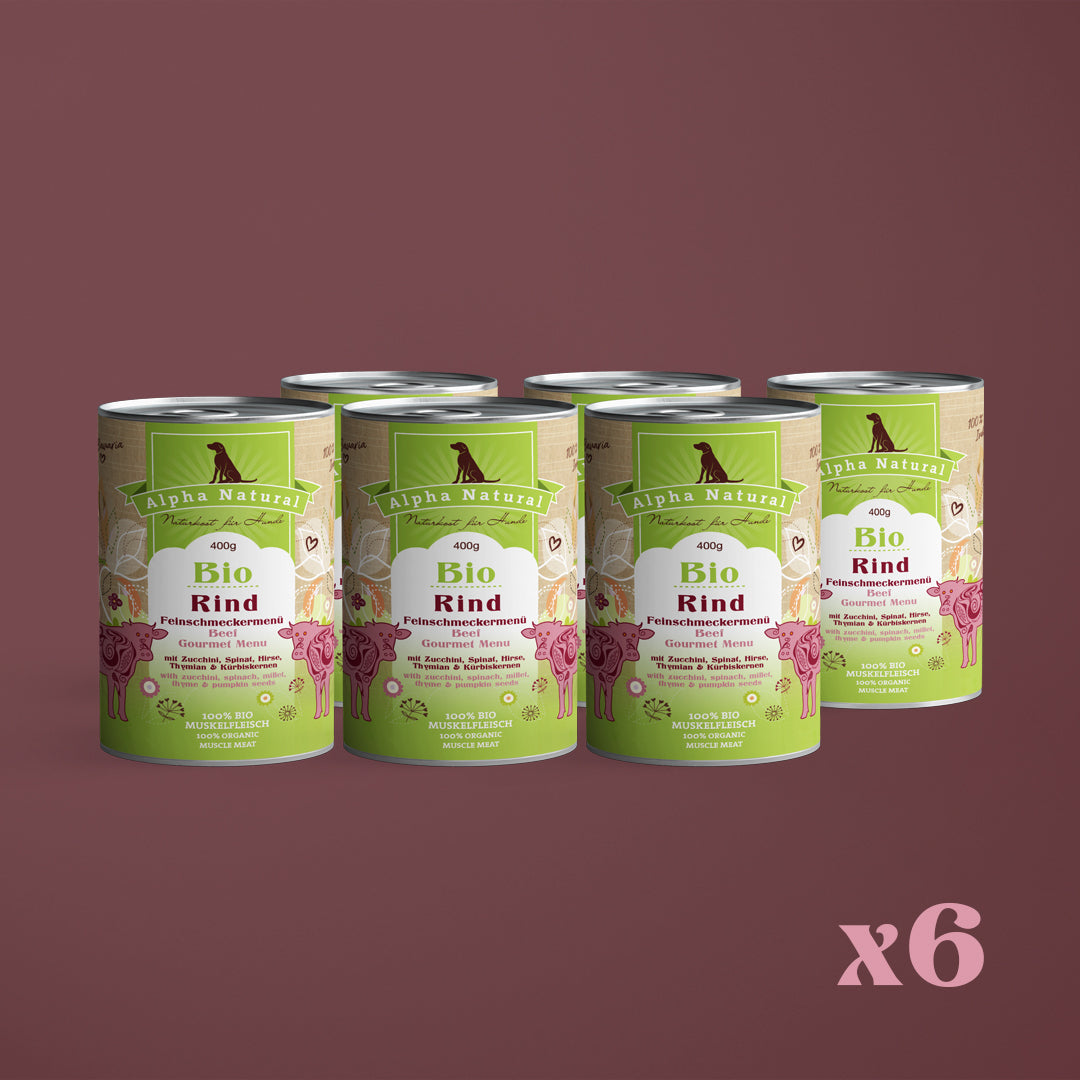 Bio-Rind Feinschmeckermenü mit Bio-Gemüse | 6x 400g