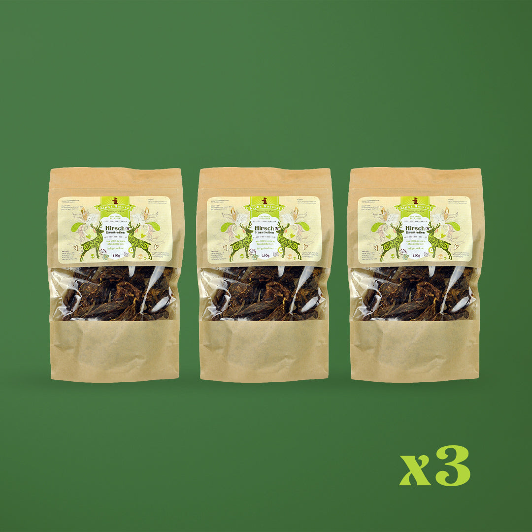 Hirsch-Muskelfleisch natur | 3x150g