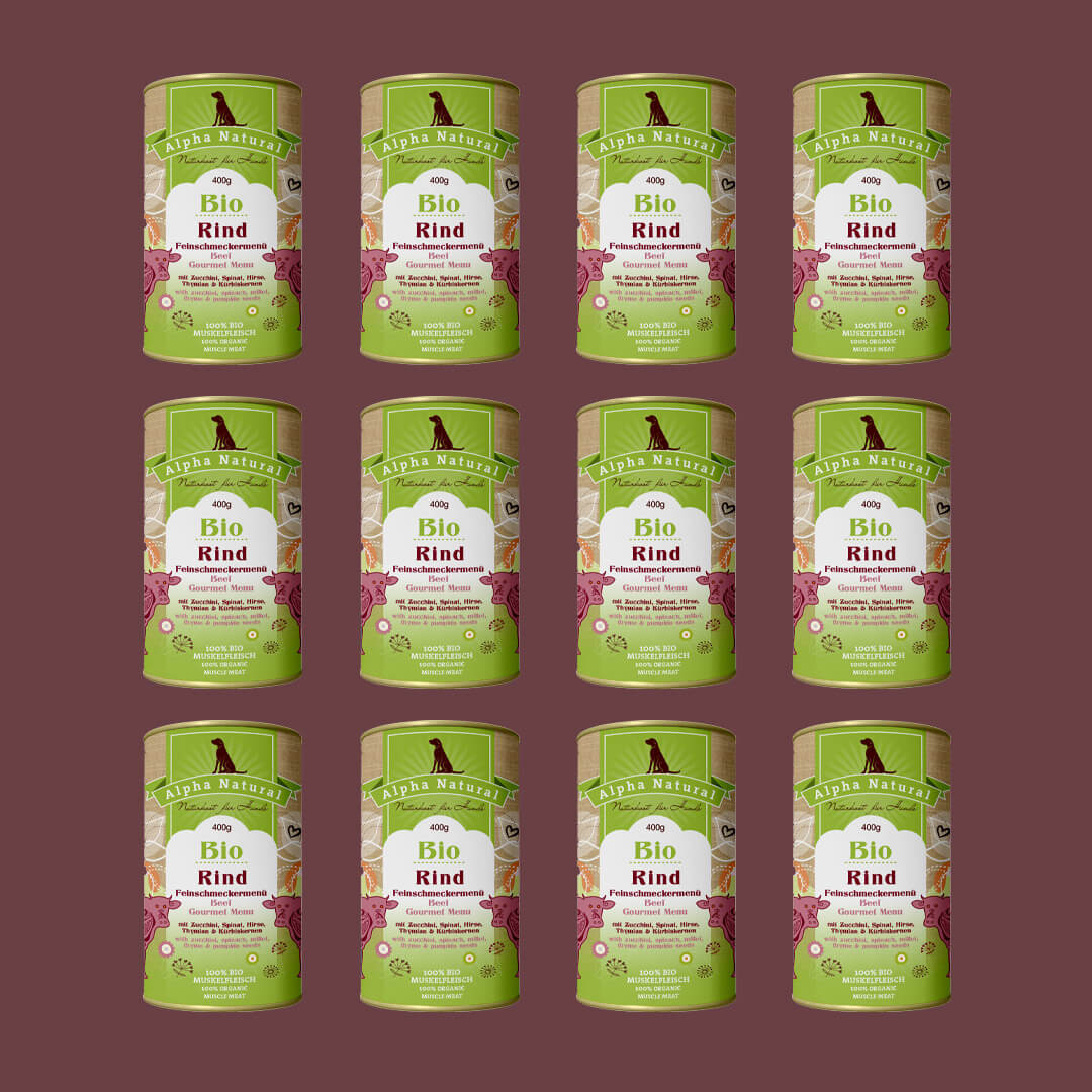 Bio-Rind Feinschmeckermenü mit Bio-Gemüse | 12x 400g