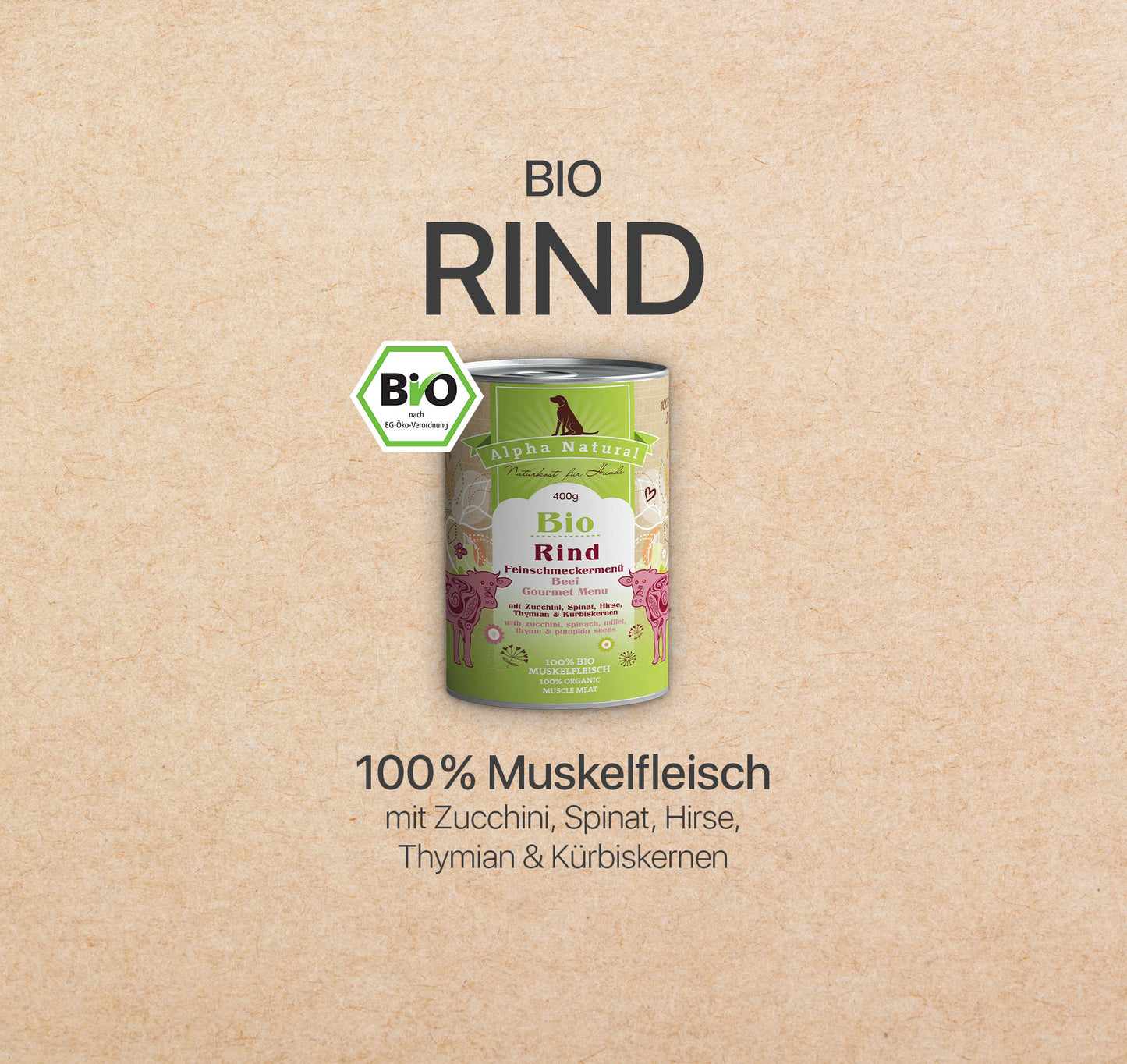 Bio-Rind Feinschmeckermenü mit Bio-Gemüse | 400g