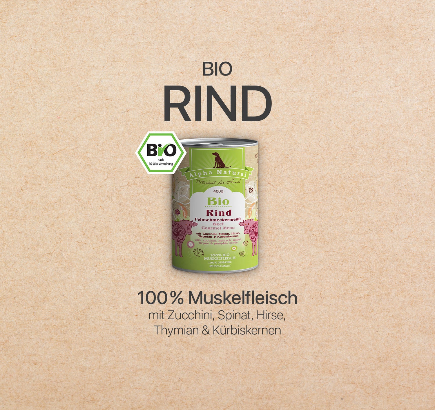 Bio-Rind Feinschmeckermenü mit Bio-Gemüse | 400g