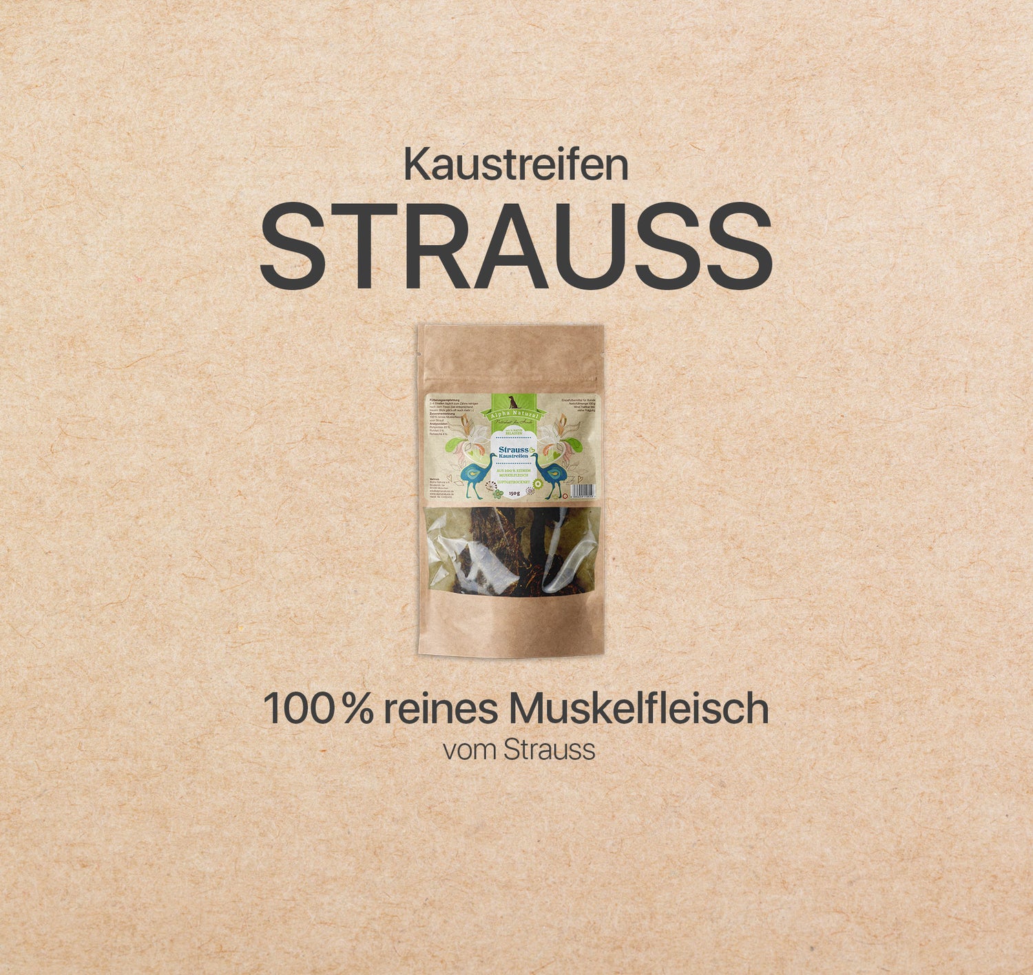 Strauß-Muskelfleisch natur | 150g