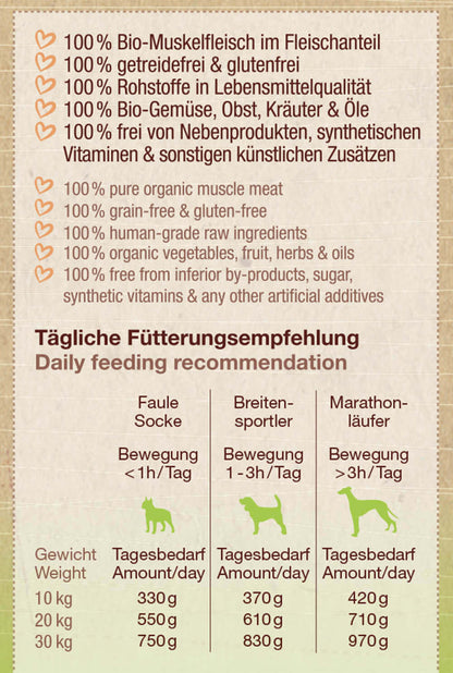 Bio-Rind Feinschmeckermenü mit Bio-Gemüse | 6x 400g