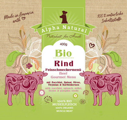 MIXPAKET Bio-Ente, Bio-Rind & Naturwild-Hirsch mit Bio-Gemüse | 6x 400g