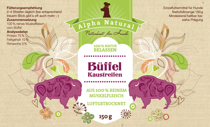 Büffel-Muskelfleisch natur | 3x150g