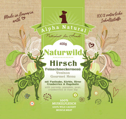 MIXPAKET Bio-Ente, Bio-Rind & Naturwild-Hirsch mit Bio-Gemüse | 6x 400g